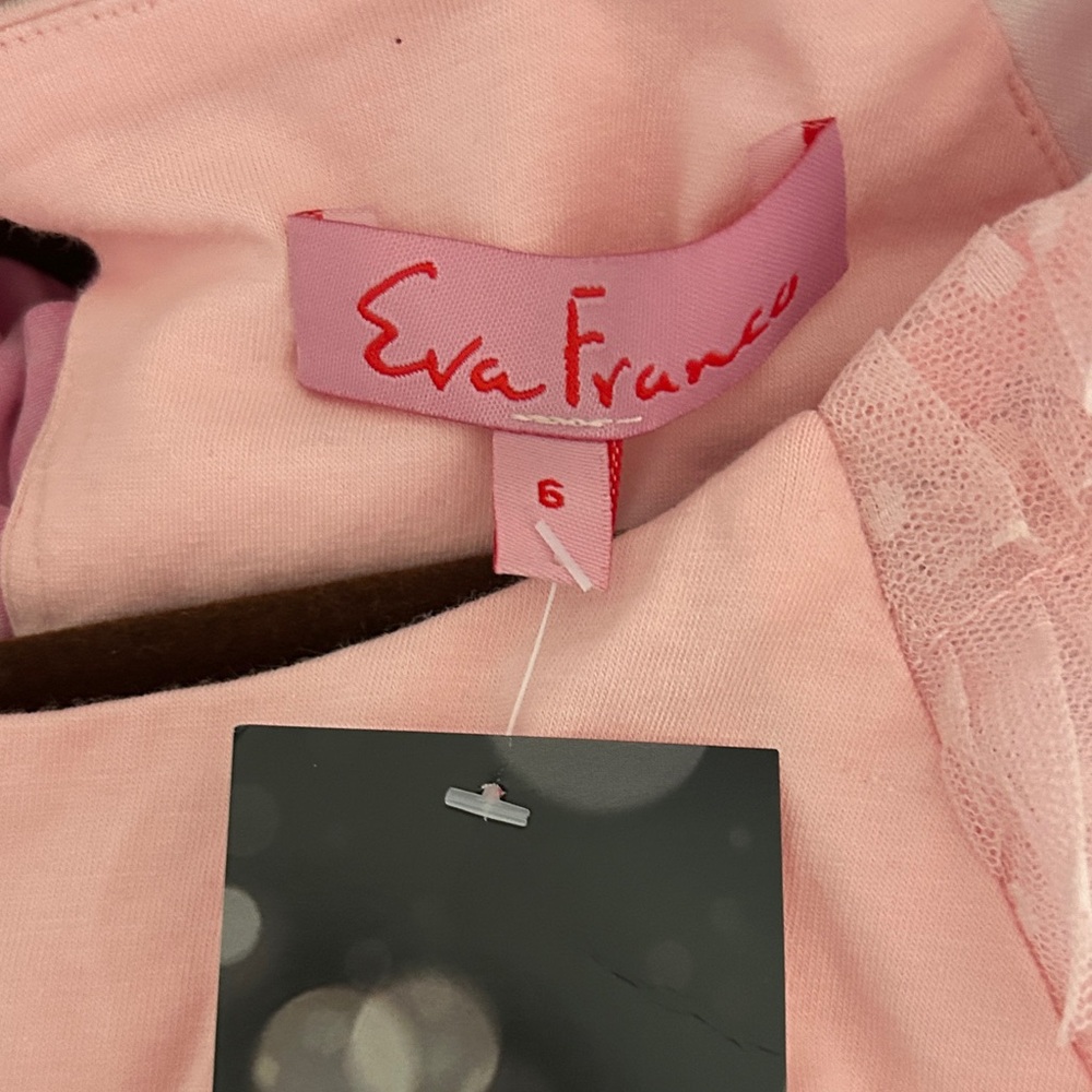Anthropologie Eva Franco Pink Ruffled tulle Sleeve Bow‎ Peplum Top size 6 - Picture 4 of 6